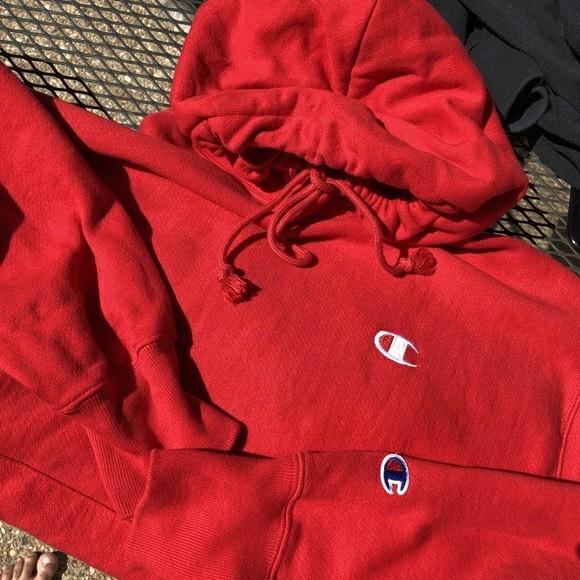 champion life women's reverse weave cropped cut off hoodie