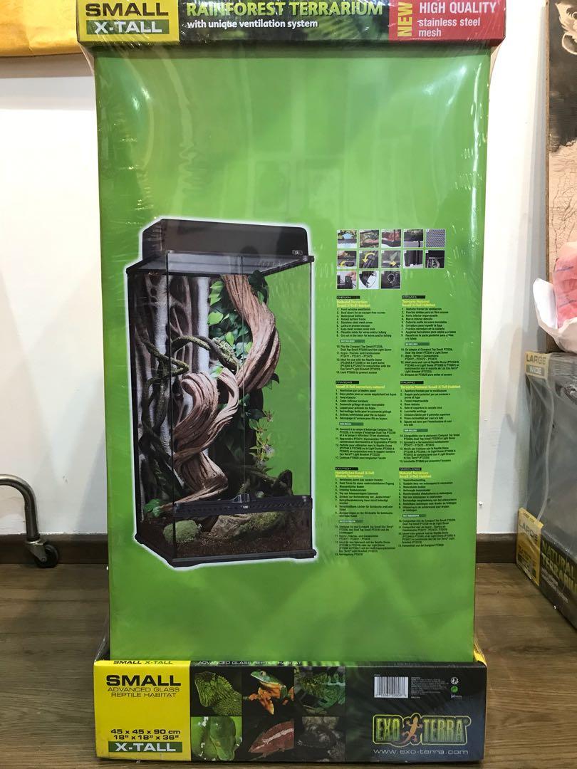 Exo Terra Rainforest Terrarium Small (xtall) 45cm x 45cm x 90cm, Pet
