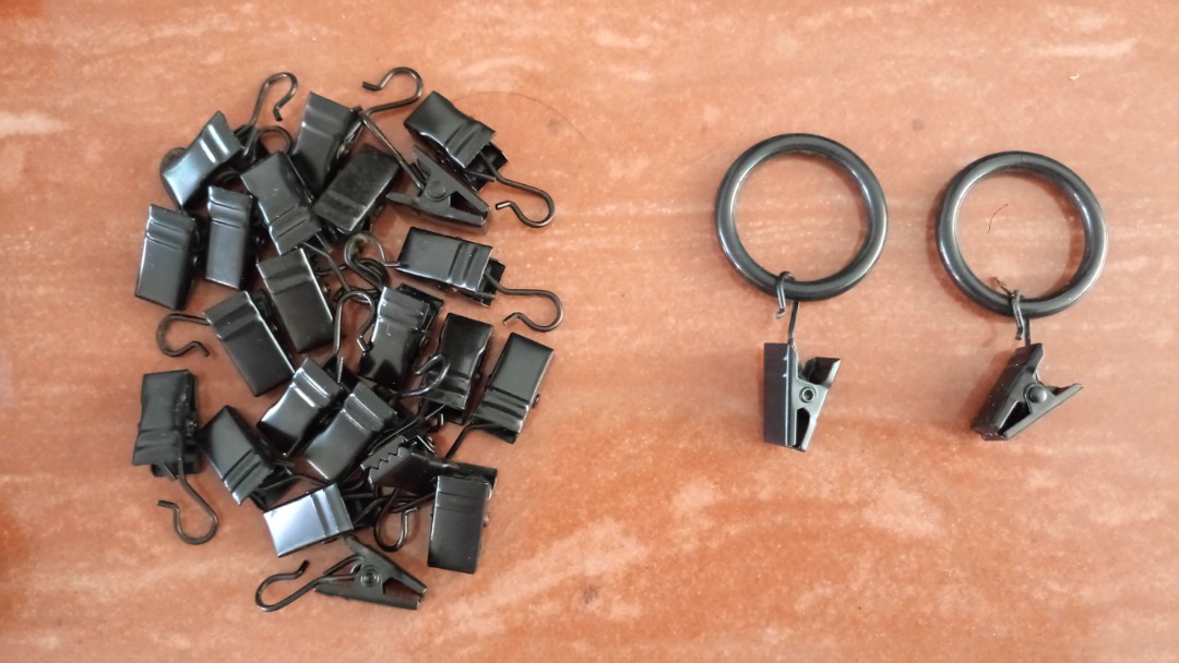 Ikea Syrlig Black Curtain Ring With Clip And Hook Black Furniture Home Decor Cushions Linen On Carousell