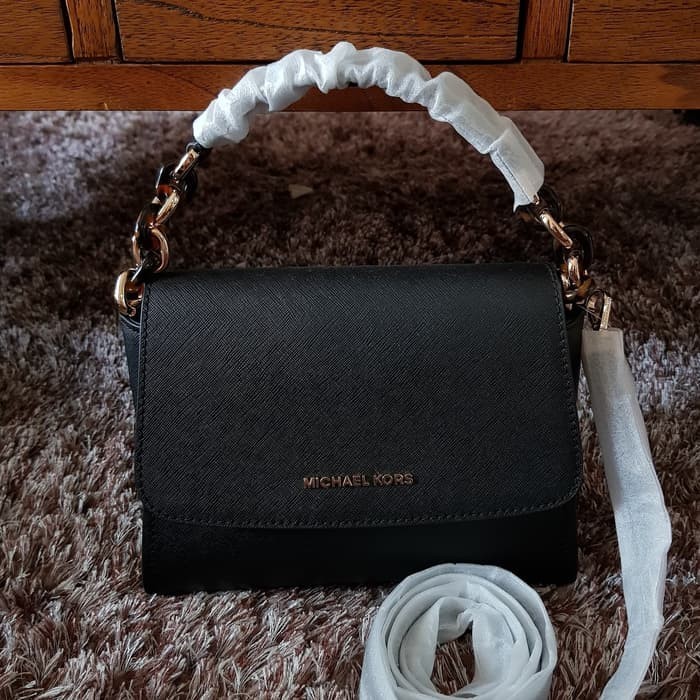 Jual Tas Mk Michael Kors Sofia Black Ec Fesyen Wanita Tas Dompet Di Carousell