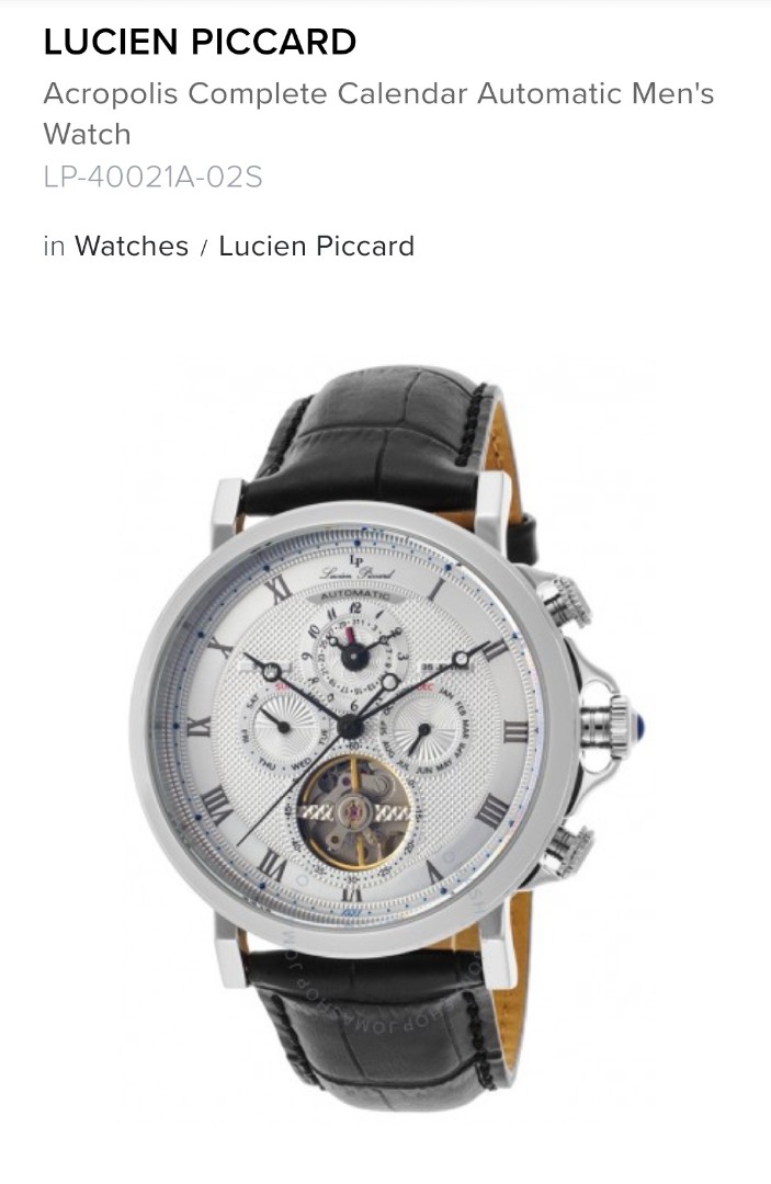 Lucien piccard acropolis new arrivals automatic men's watch