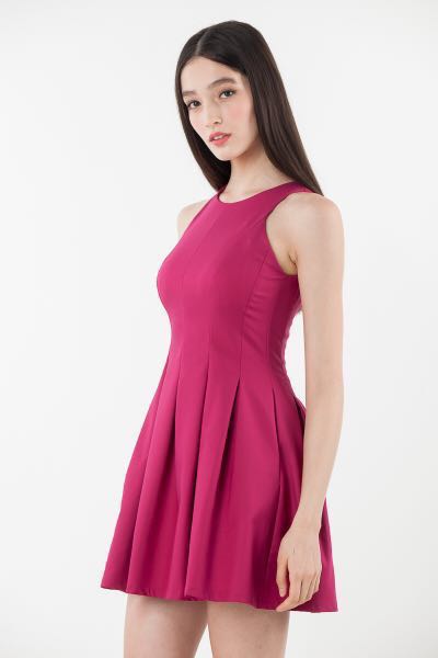 magenta skater dress