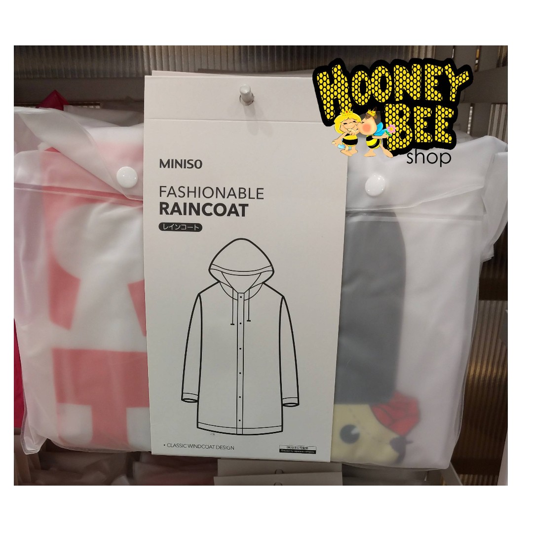 Original Miniso Jas Hujan Dewasa Adult Fashionable Raincoat