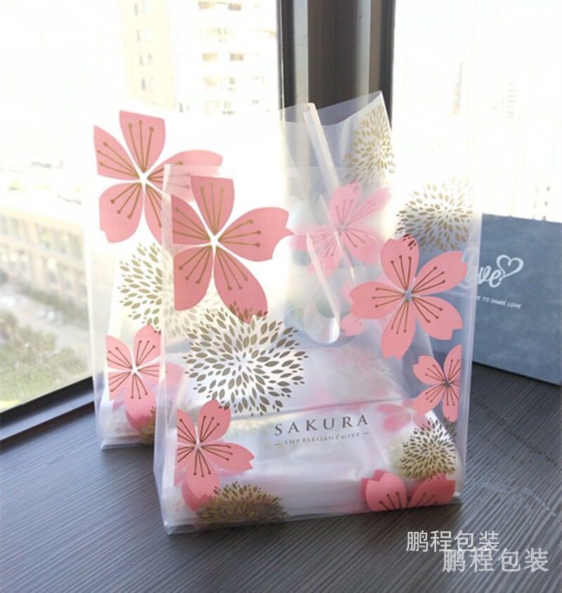 Ready Stock 5pcs Sakura Transparent Plastic Bag Hobbies Toys