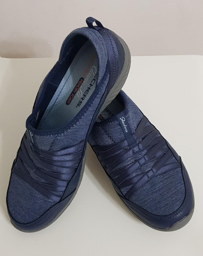 zapatos skechers classica mujer azul
