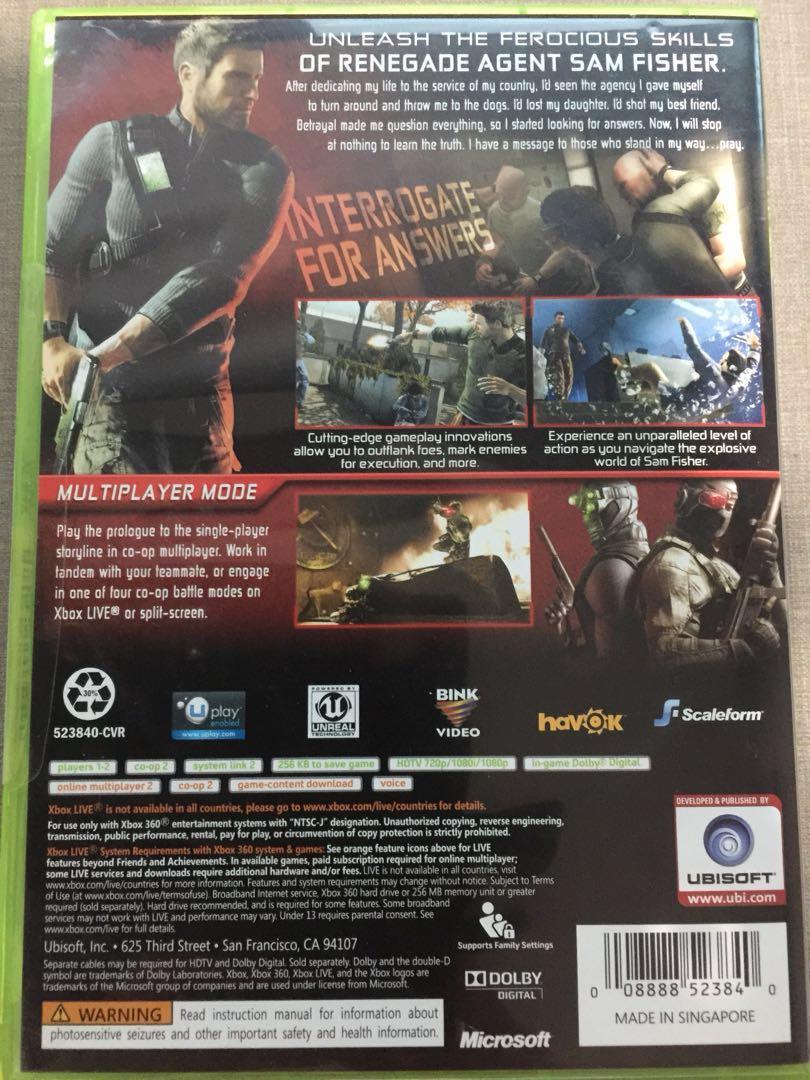 Tom Clancy's Splinter Cell: Conviction Xbox 360 52384 - Best Buy