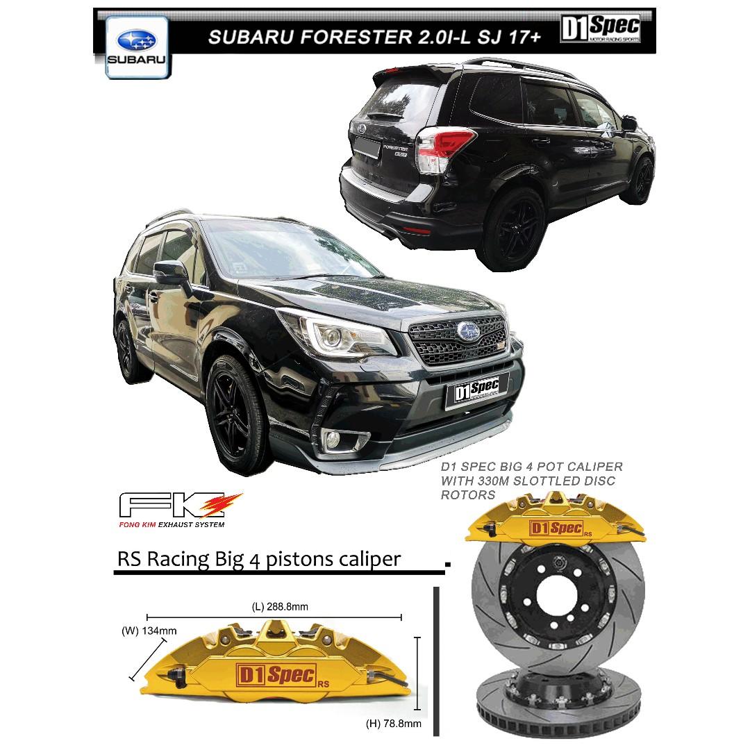 D1 Spec Front Big Brake Kit Big 4 Pot Rs 330 On Subaru Forester 2 0i L Sj 17 Car Accessories Accessories On Carousell