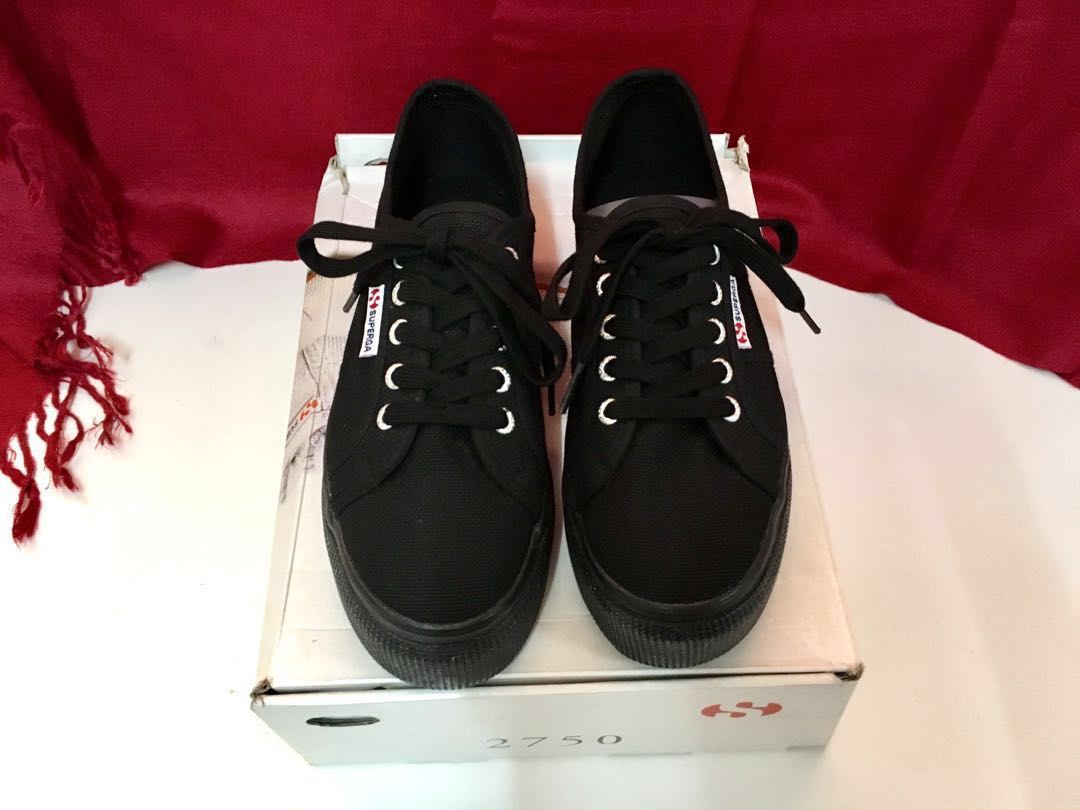 SUPERGA LINEA Platform Sneakers Black 