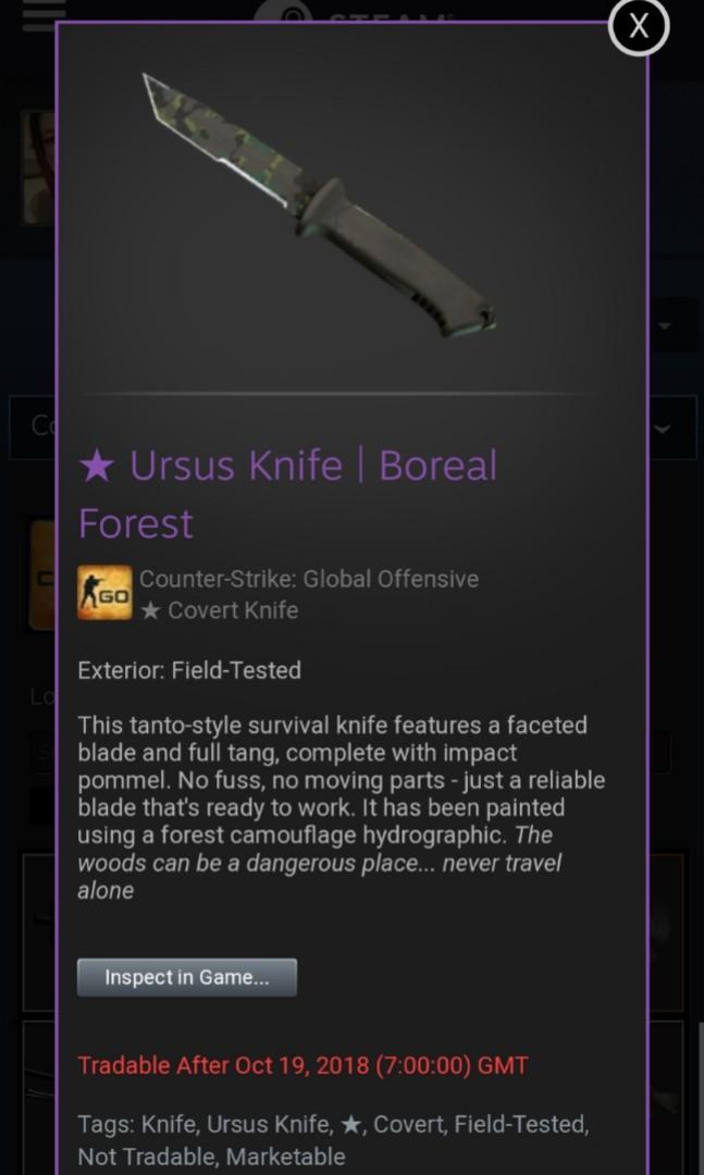 Ursus Knife Boreal Forest Ft And Ak Neon Rider Stattrak Ww Toys Games Video Gaming In Game Products On Carousell