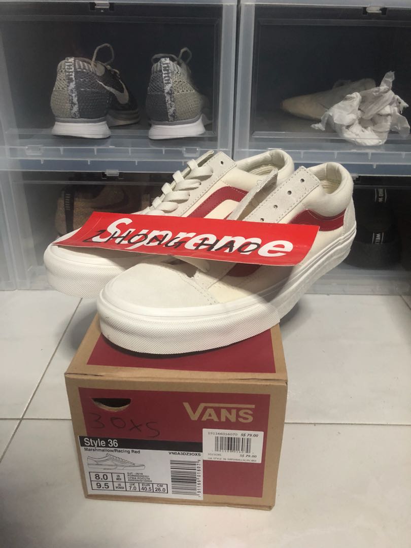 marshmallow racing red vans