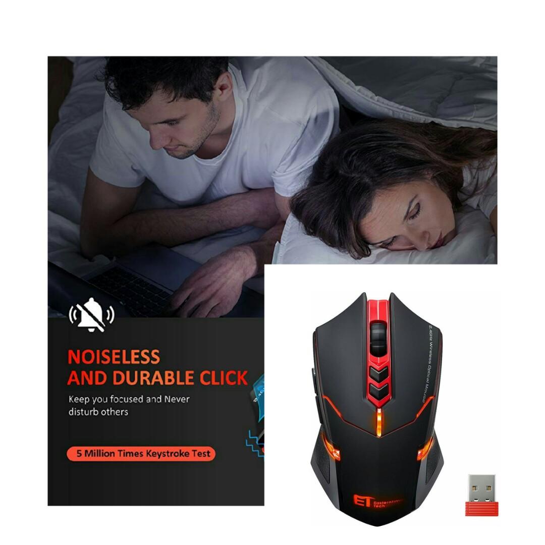 Victsing Wireless Gaming Mouse With Unique Silent Click Breathing Backlit 2 Programmable Side Buttons 2400 Dpi Ergonomic Grips 7 Button Design Red Electronics Computer Parts Accessories On Carousell