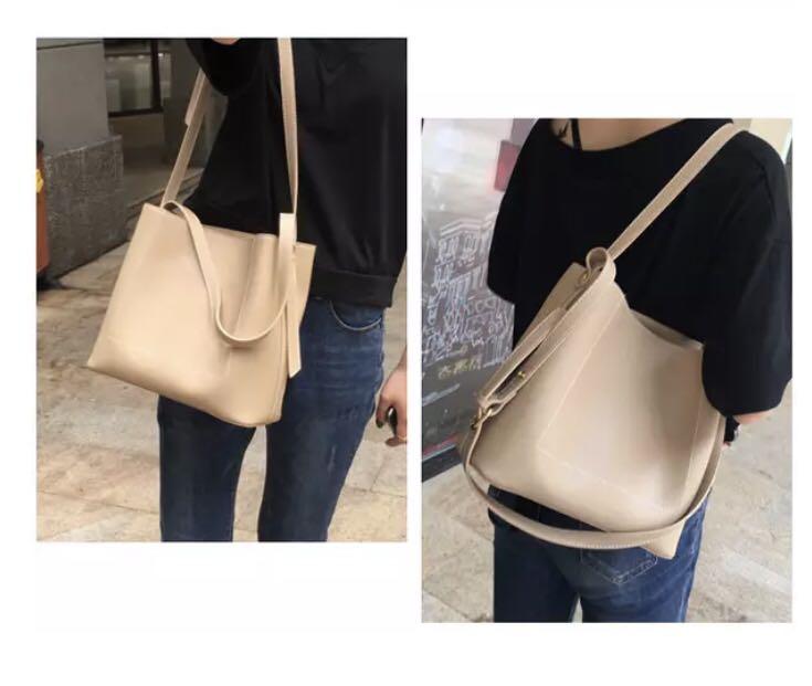 minimalist bucket bag