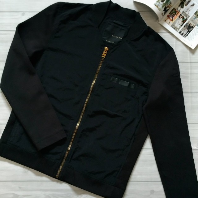 Zara Man Black Tag Jacket Fesyen Pria Pakaian Baju Luaran di