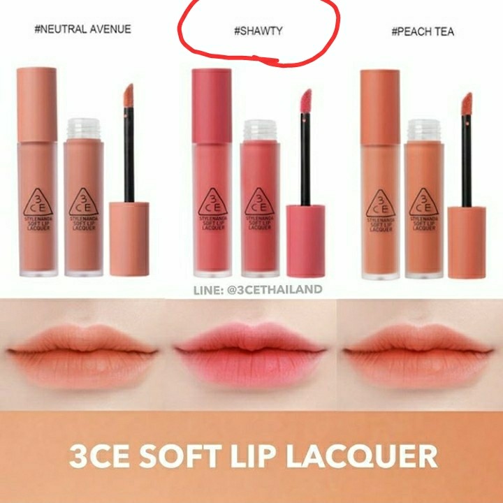 Stylenanda 3ce Soft Lip Lacquer Shawty Kesehatan Kecantikan