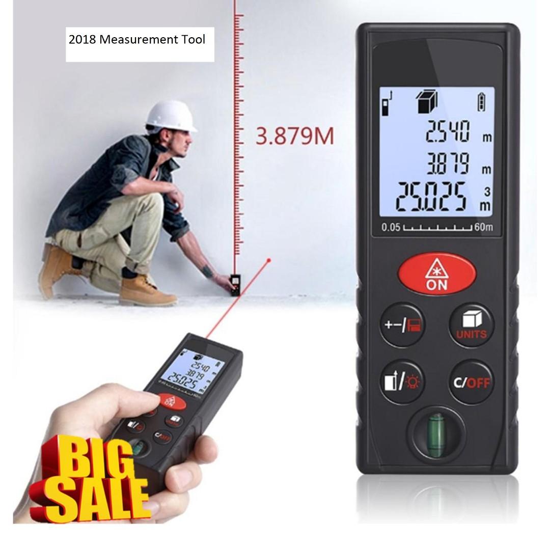 60M Digital Laser Distance Meter Rangefinder Handheld Digital Laser Measure Tape Professional Diastimeter