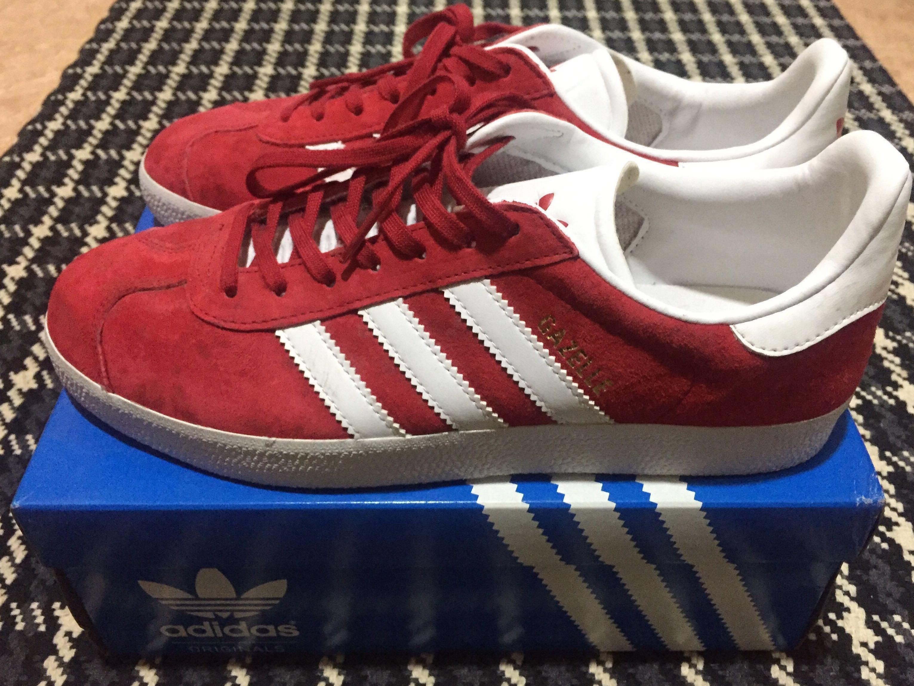 adidas gazelle red white