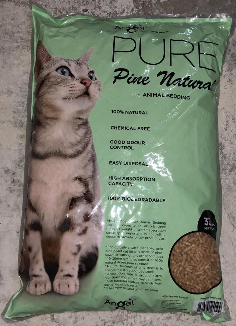 Angel Pure Pine wood cat litter 15kg, Pet Supplies, Pet Food on Carousell