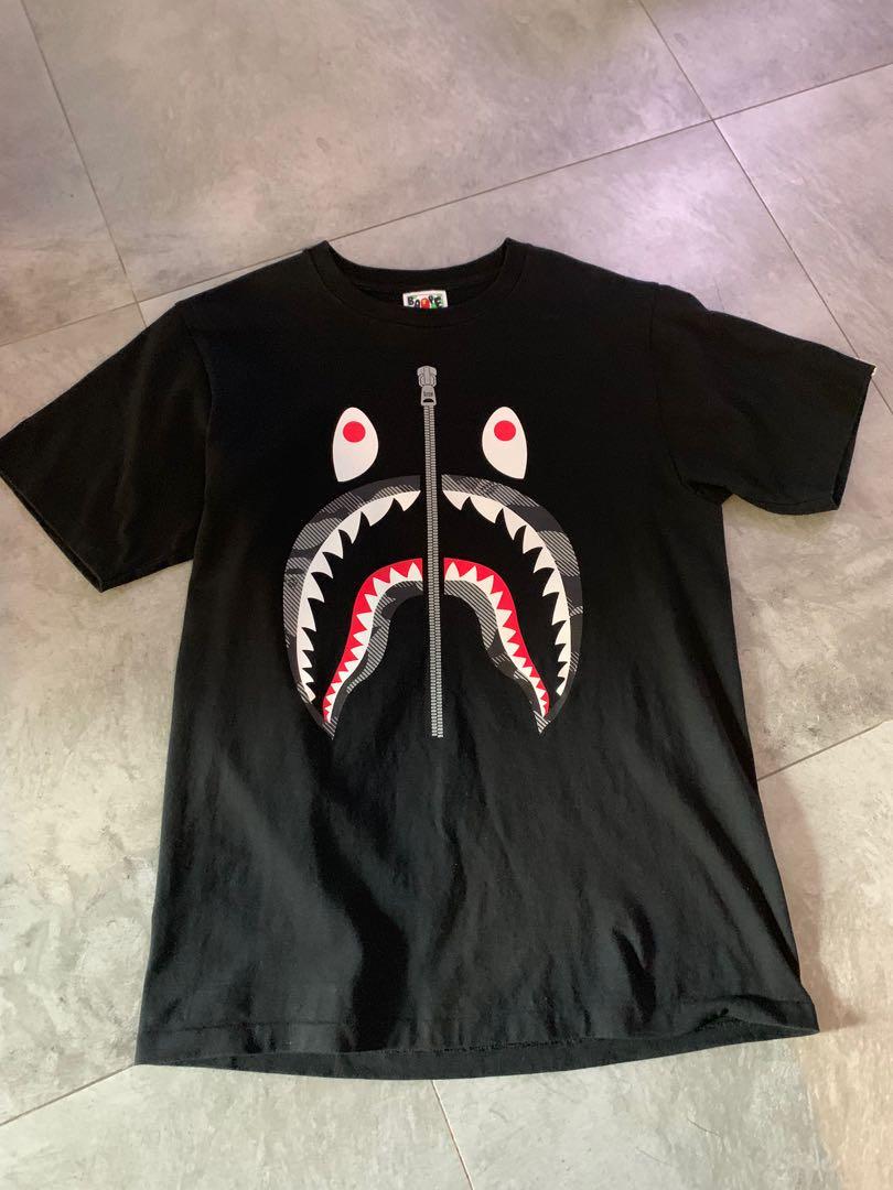 bape shark tee black