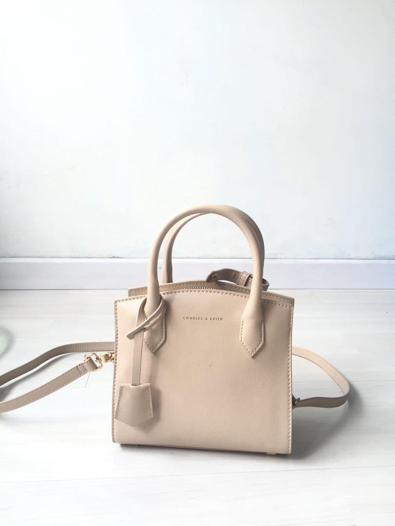 Charles and sales keith beige bag