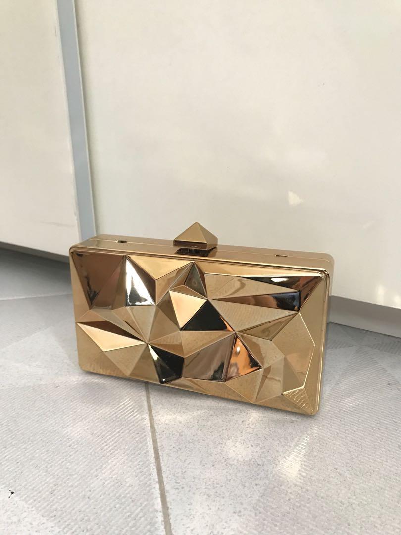 charles and keith gold bag