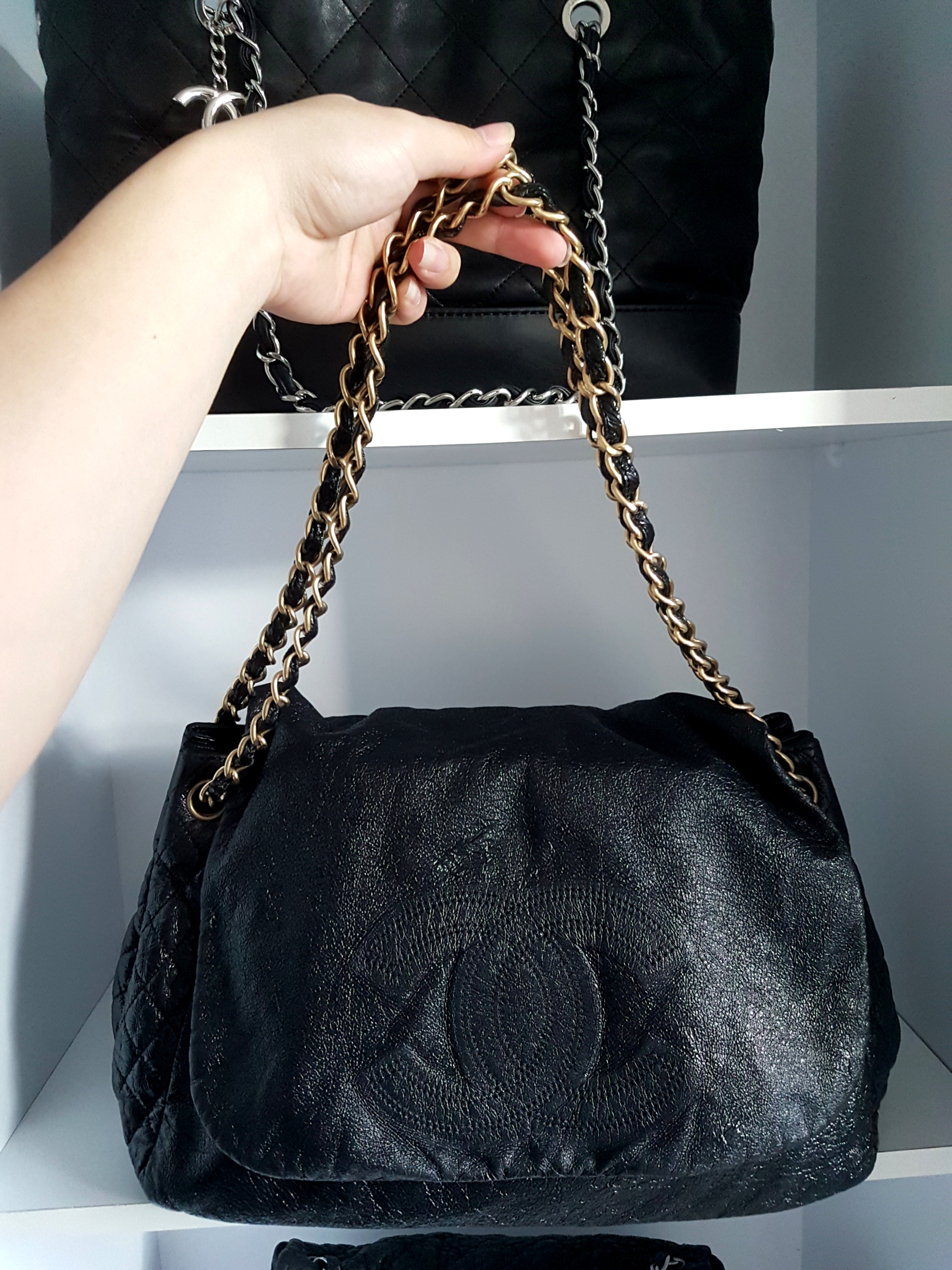 Chanel Lambskin Retro Chain Accordion Flap Bag (SHF-23788)