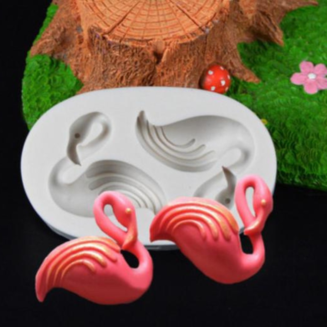 Flamingo Mold 2 Cast Bird Birds Flamingos Silicone Mould