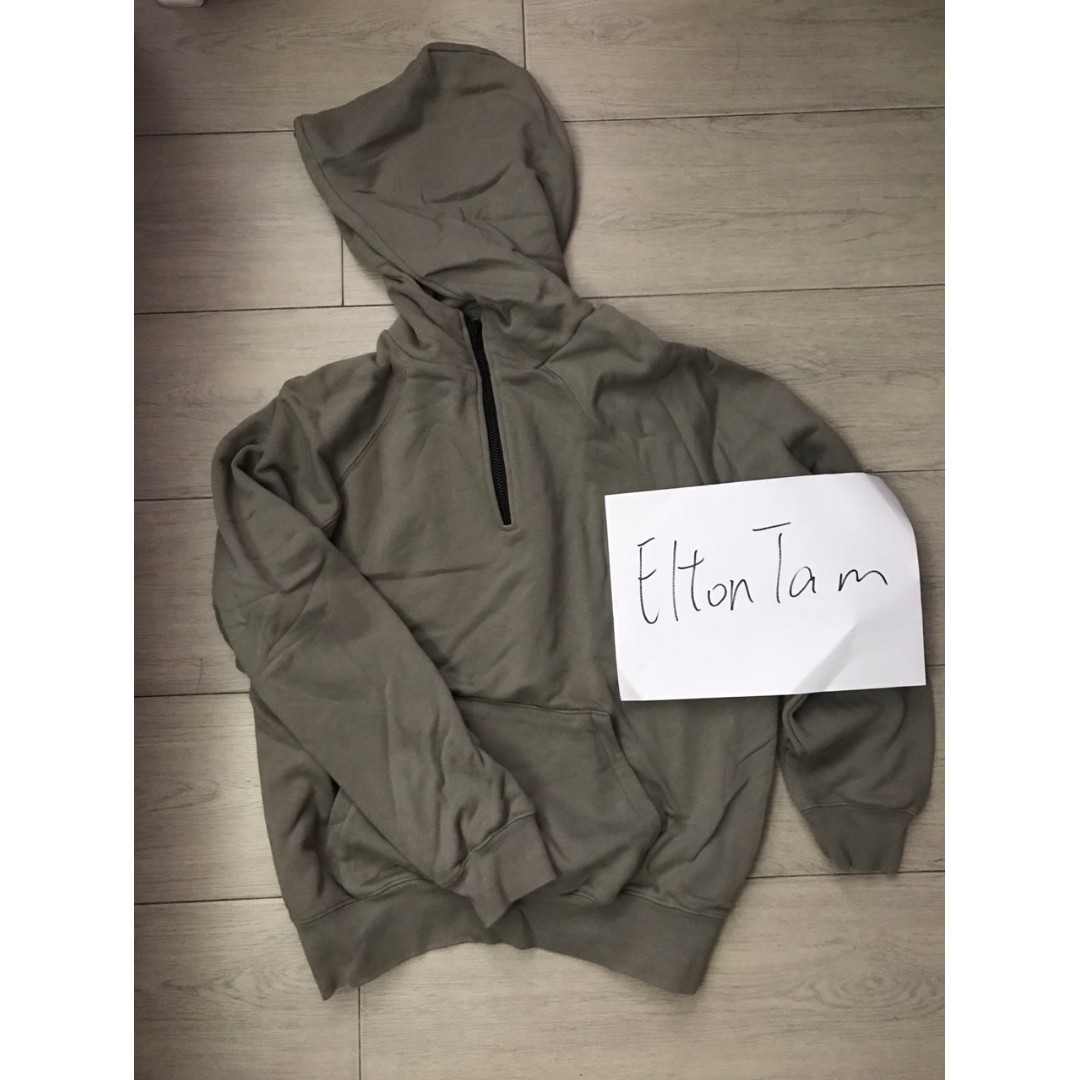 essentials half zip pullover hoodie
