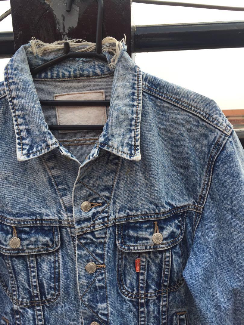 GL HEART Denim Jacket, Fesyen Pria 