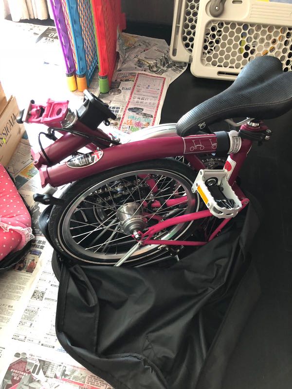 brompton pink folding bike