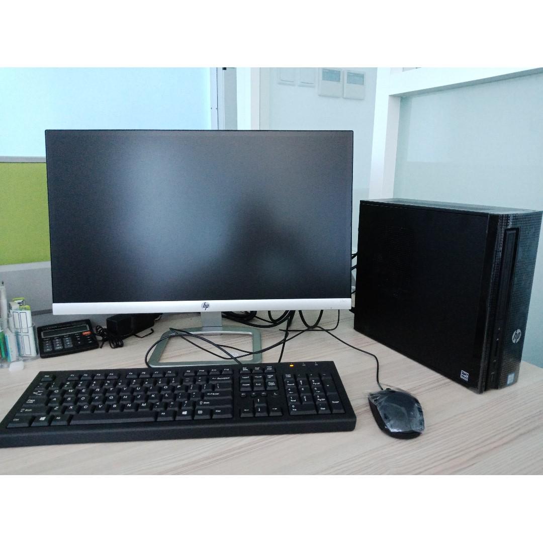 Hp Slimline Desktop 270 P011d Full Set Includes 23es Led Full Hd Keyboard Mouse Electronics Computers Desktops On Carousell