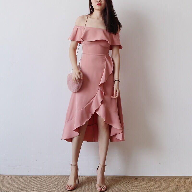 Korean Ulzzang Style Off Shoulder Ruffle Dress Women S Fashion Clothes Dresses Skirts On Carousell New looks daily from sequins to cocktail dresses. korean ulzzang style off shoulder ruffle dress