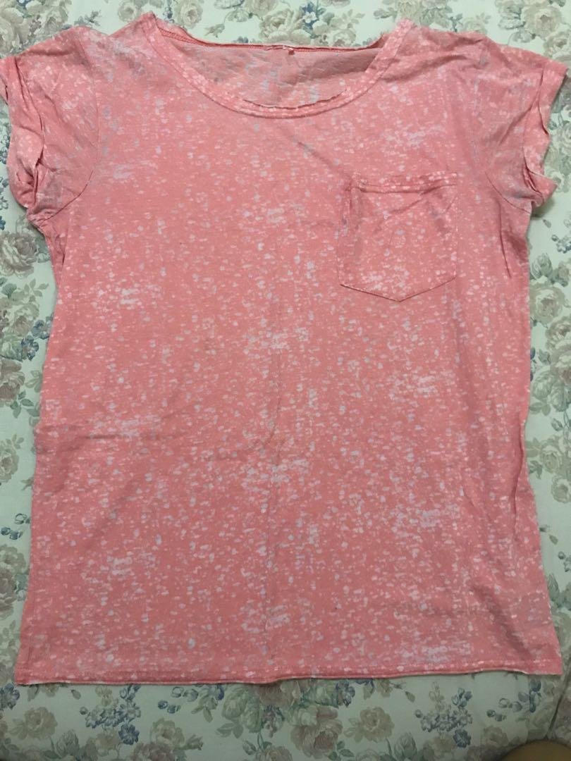 Loose Shirt Orange With White Spots Women S Fashion Clothes