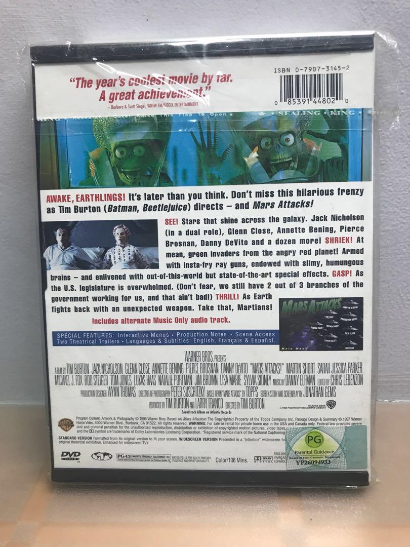Mars attack (Category: CDs & DVDs) located in Singapore. Submitted by hellostranger (Listing ID 194567431, Image 2). Description: A film by Tim burton! From the director of nightmare before Christmas, Batman, Frankieweenie!.