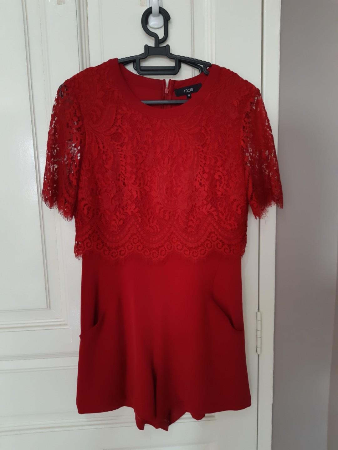 Mds Collection Red Lace Romper With Pockets Women S Fashion Clothes Rompers Jumpsuits On Carousell Poshmark makes shopping fun, affordable & easy! carousell