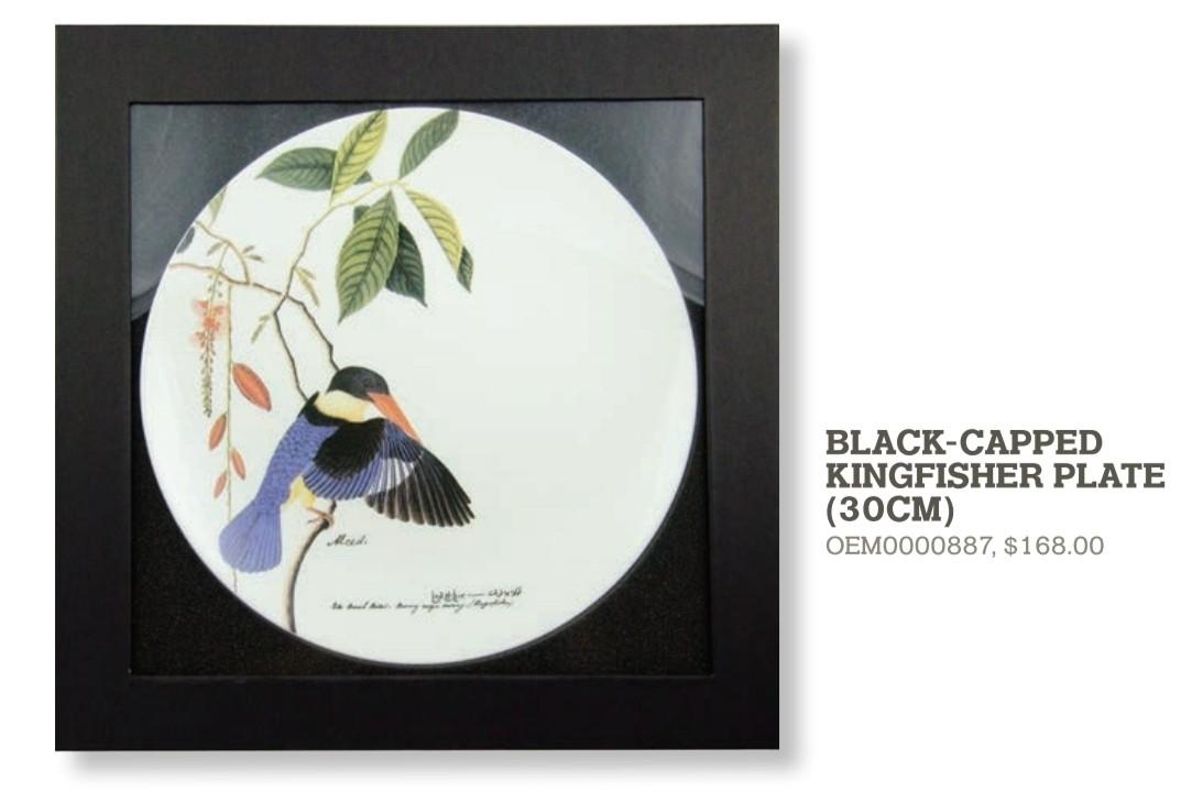 Museum Label Kingfisher plate from the Farquhar collection, Furniture