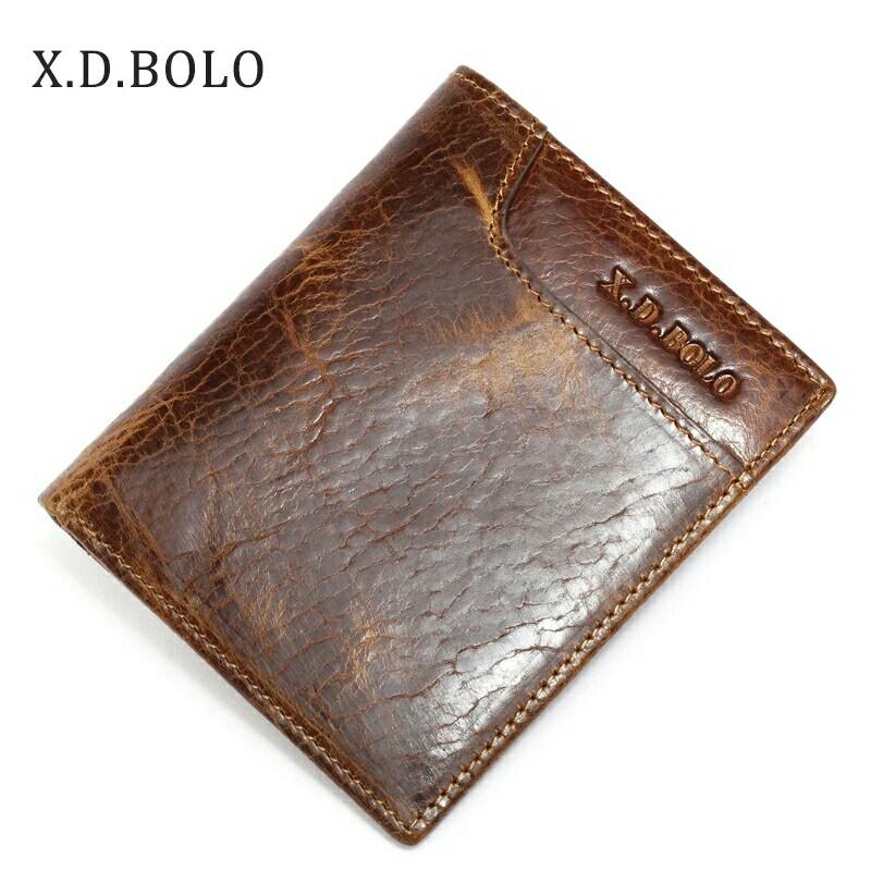 X.D.BOLO Wallet Men Leather Genuine Cow Leather Man Wallets With