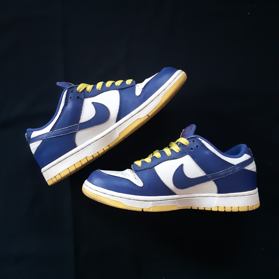 navy and yellow dunk low