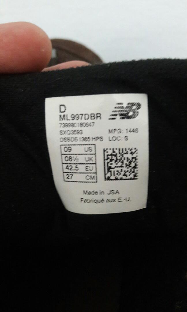 Original NEW BALANCE ML997 DBR Men s Fashion Footwear Sneakers