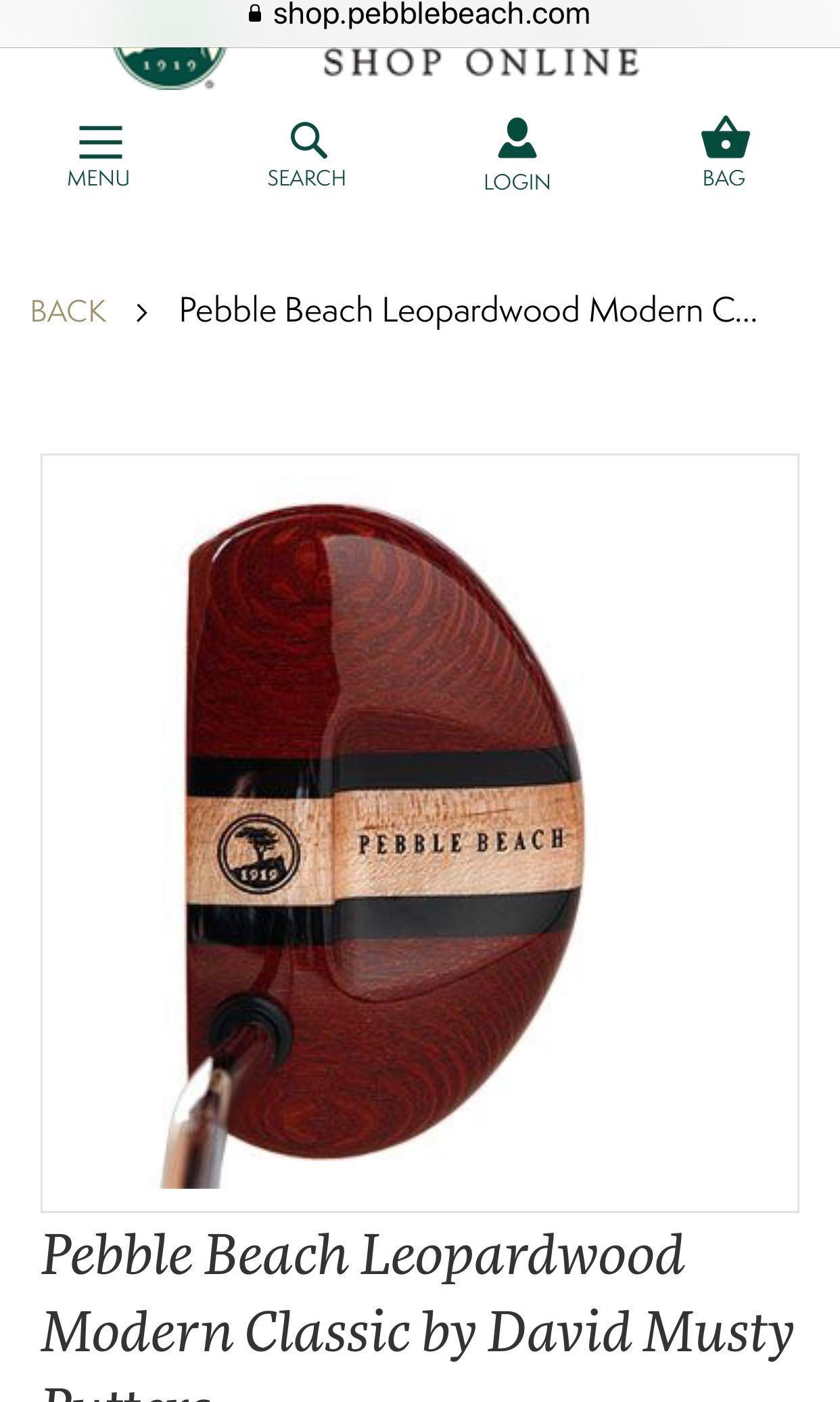 Pebble Beach Putter Leopardwood Modern Classic by David Musty Putters