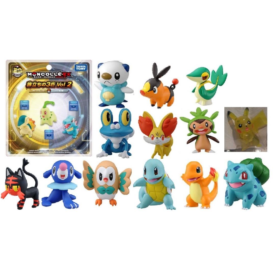 全新盒裝pokemon寵物小精靈週年vol 2 旅立城都圖鑑金銀御三家tomy Moncolle Mc Ex Figure Chikorita菊草葉 Cyndaquil火球鼠 Totodile小鋸鱷寵物小精靈紅綠藍金銀黑白xyz 日月tomy Moncolle Mc Ex 御3家 興趣及遊戲 玩具 遊戲類