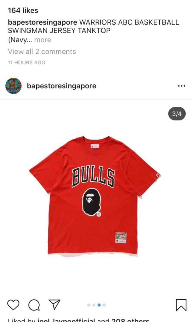 Bape x Mitchell & Ness Bulls ABC Basketball Swingman Jersey Red