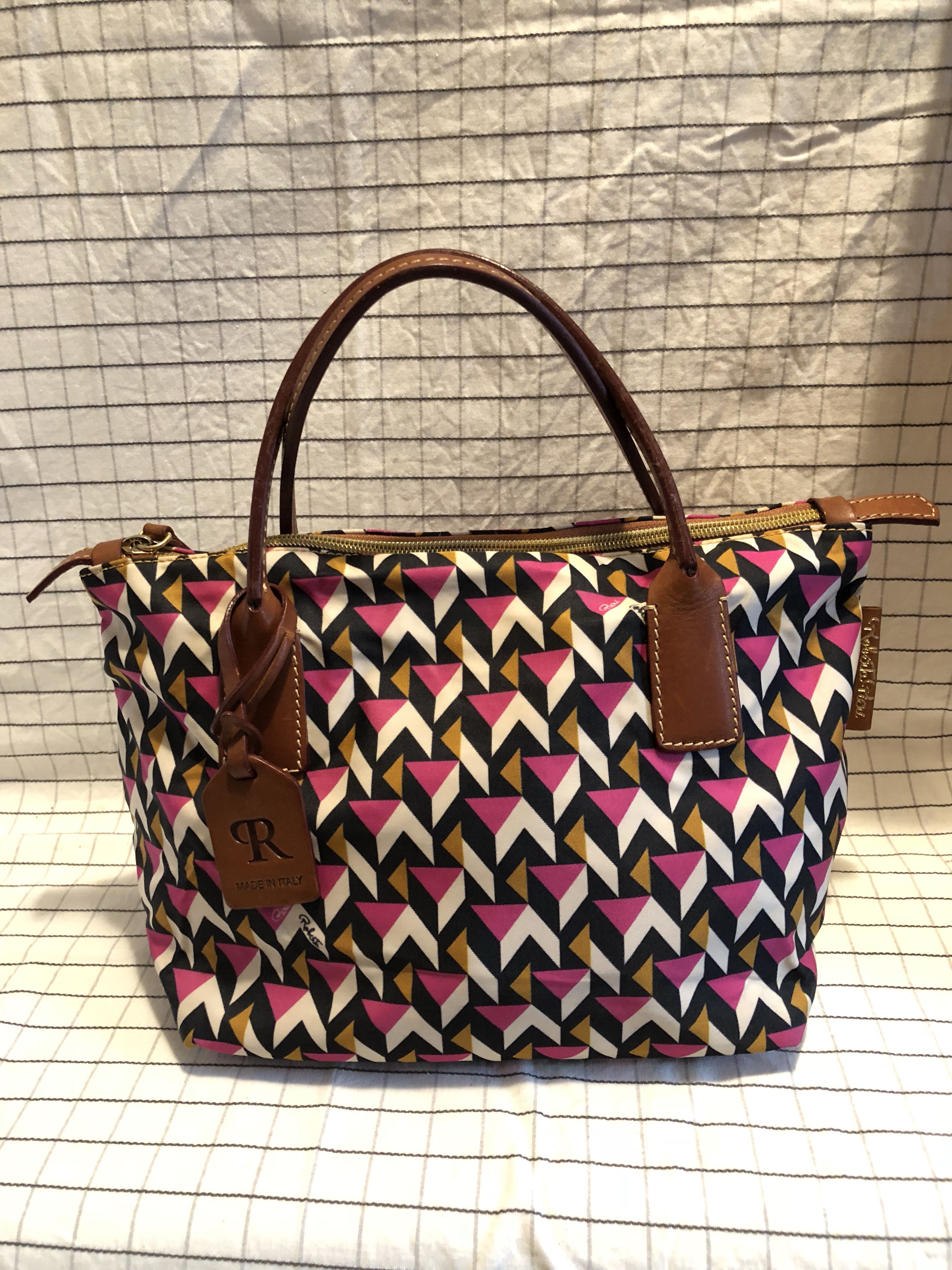 ROBERTA PIERI mini duffle tote canvas bag, 名牌, 手袋及銀包 Carousell