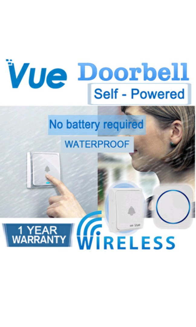 [SG version 3 Pin plug] Vue Doorbell Wireless Doorbell / Selfpower