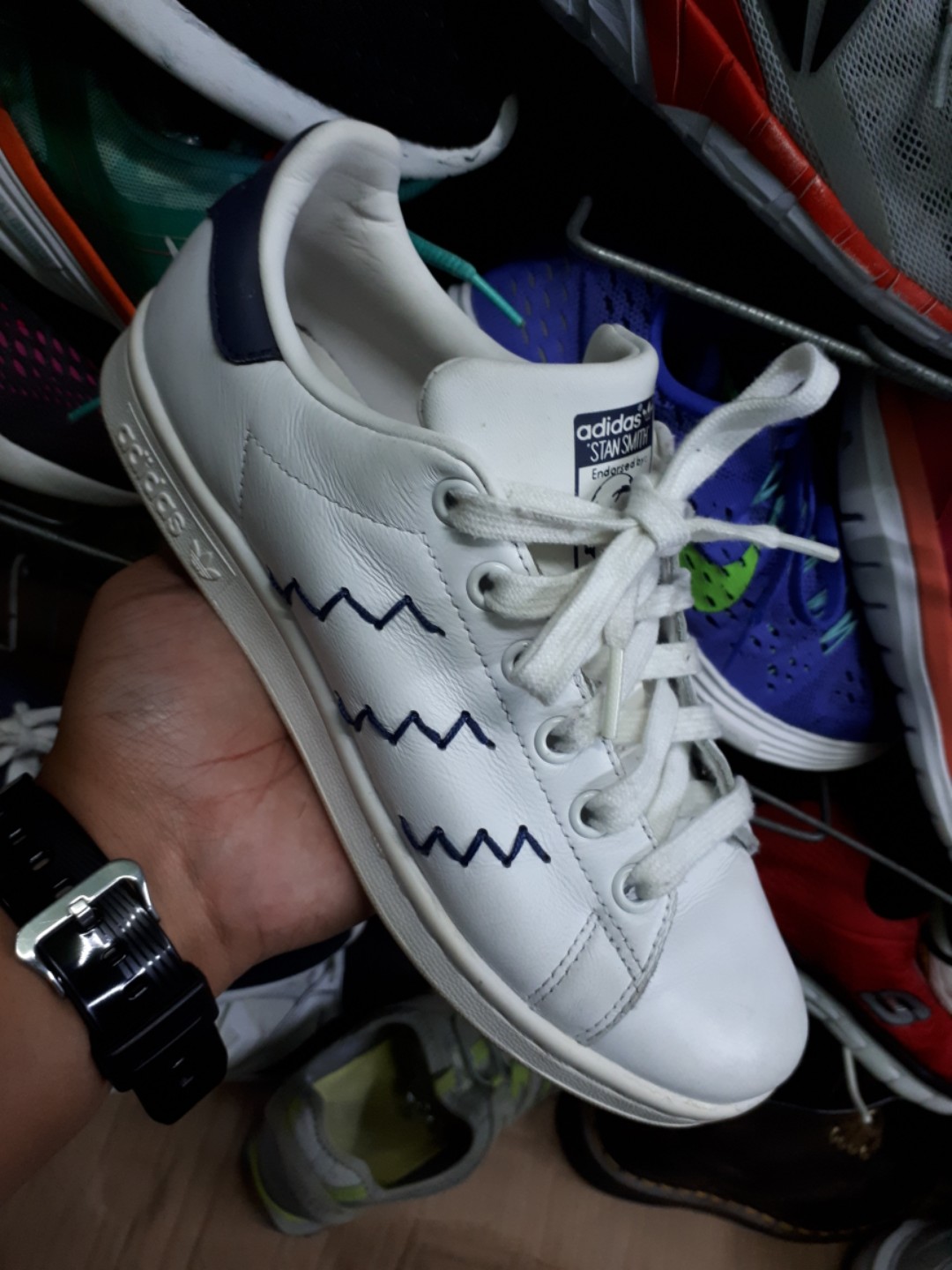 stan smith blue thread