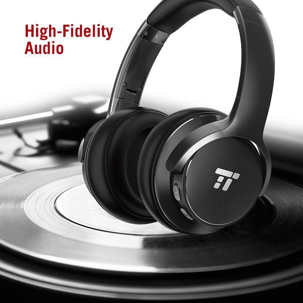TaoTronics TT BH040 Active Noise Cancelling Bluetooth Headphones HiFi Stero Wireless Over Ear Deep Bass Headset w cVc Noise Cancelling Microphone 30