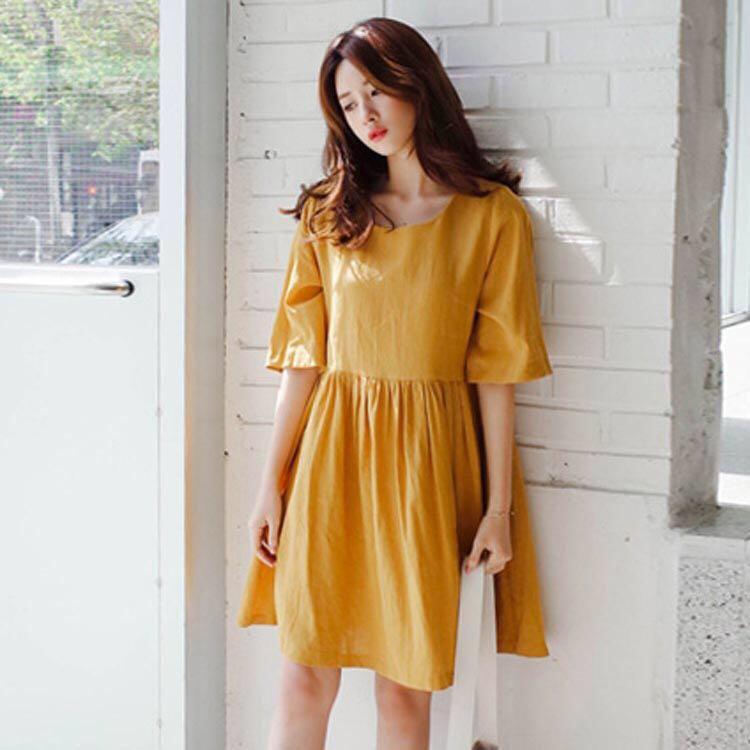 Ulzzang Babydoll Tshirt Dress Loose Oversize Shirt Dress Casual
