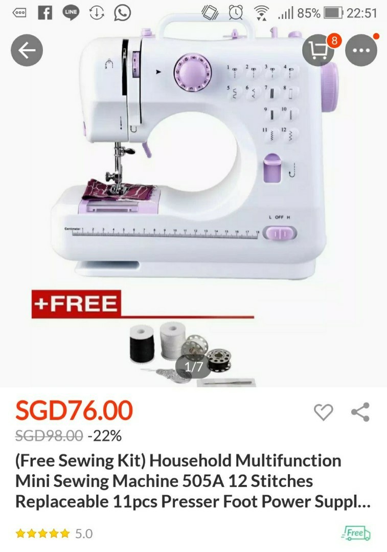 Uten Sewing Machine with 12 built in stitches UEA001, Hobbies & Toys