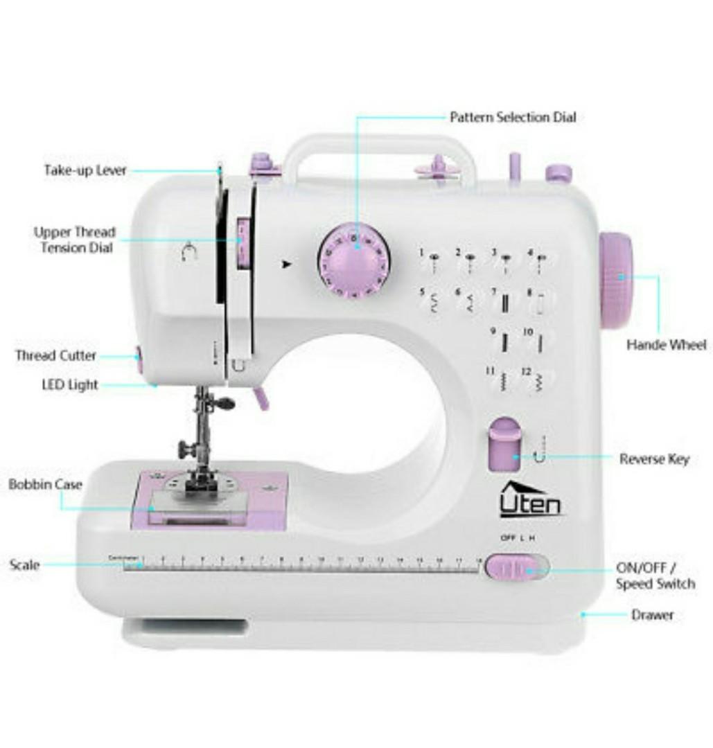 Uten Sewing Machine with 12 built in stitches UEA001, Hobbies & Toys