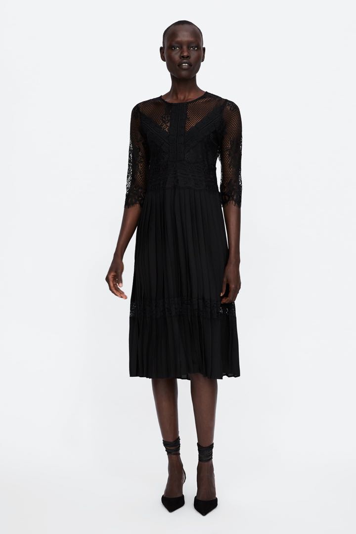 Zara black lace dress Women s Fashion Clothes on Carousell