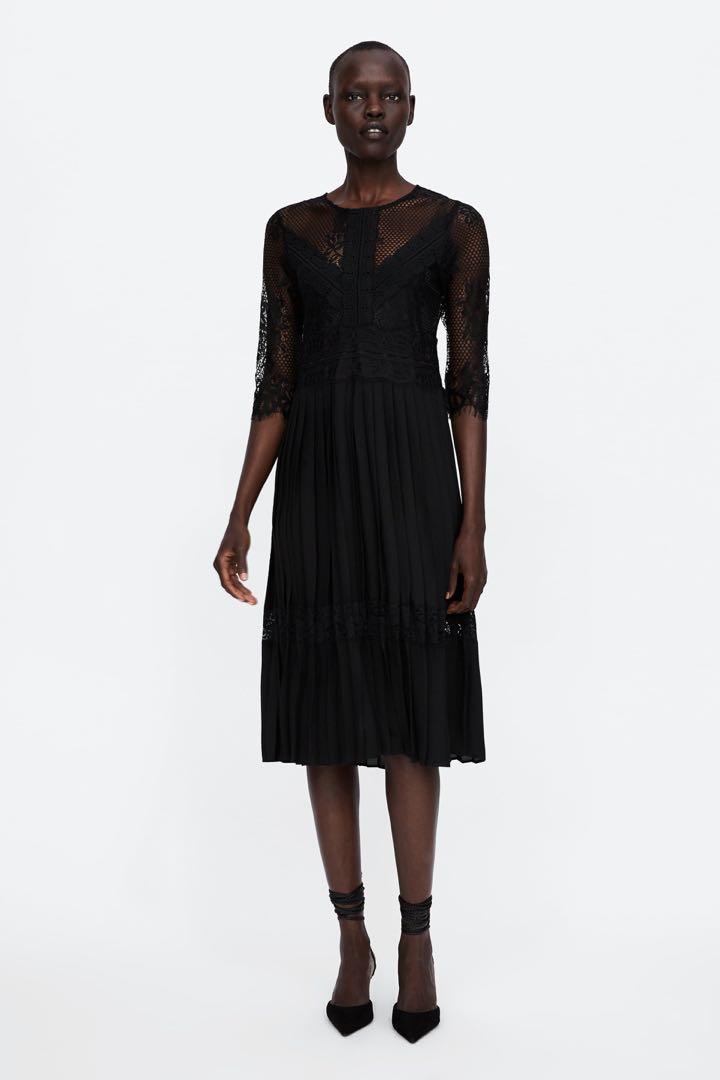 Zara black lace dress, Women's Fashion, Clothes on Carousell